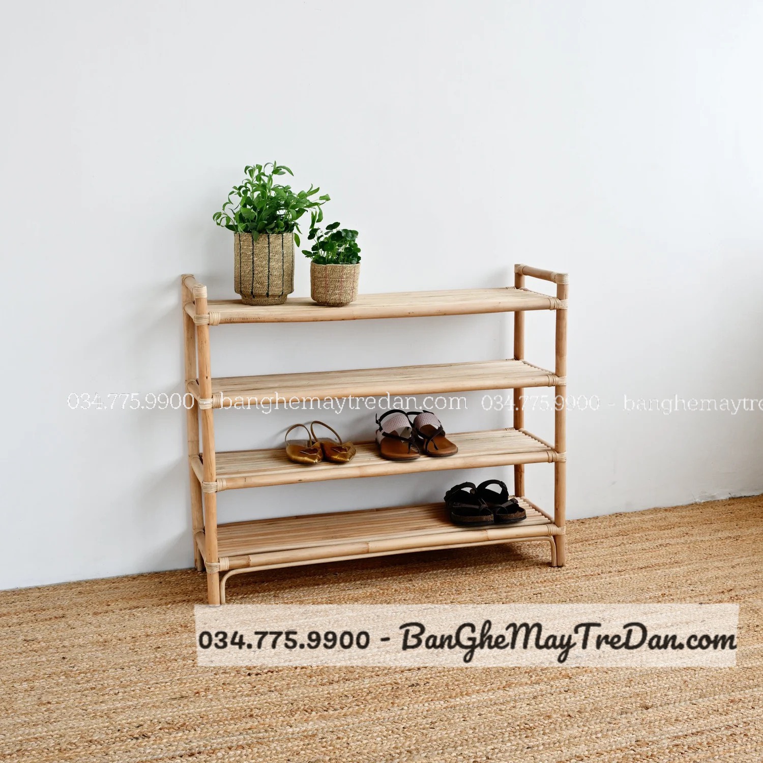 Tủ kệ giày dép bằng mây tự nhiên cao cấp