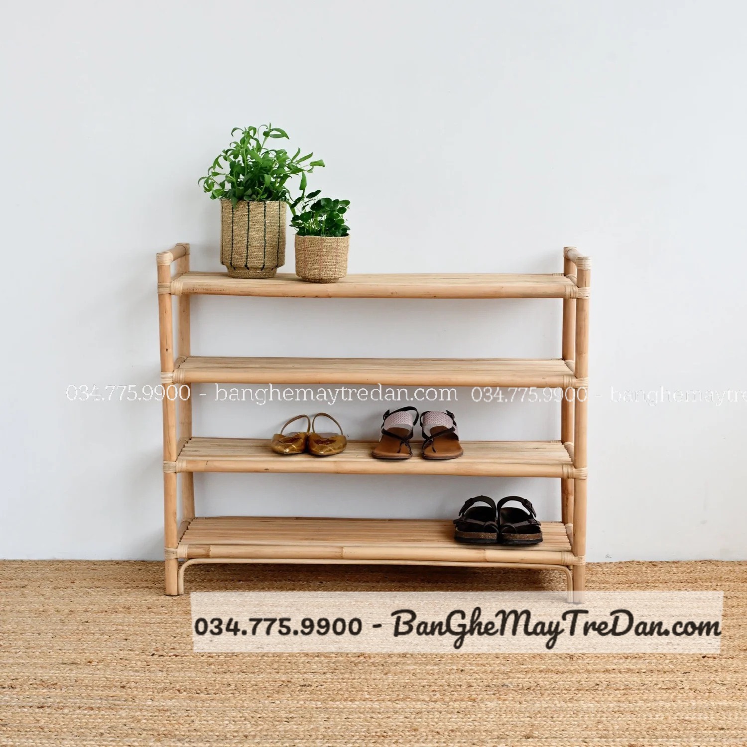 Tủ kệ giày dép bằng mây tự nhiên cao cấp