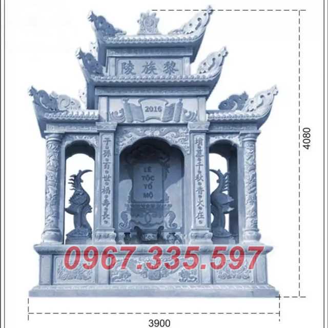 Lăng thờ đá - Mẫu lăng thờ dòng họ bằng đá bán Long An - Kỷ đài thờ