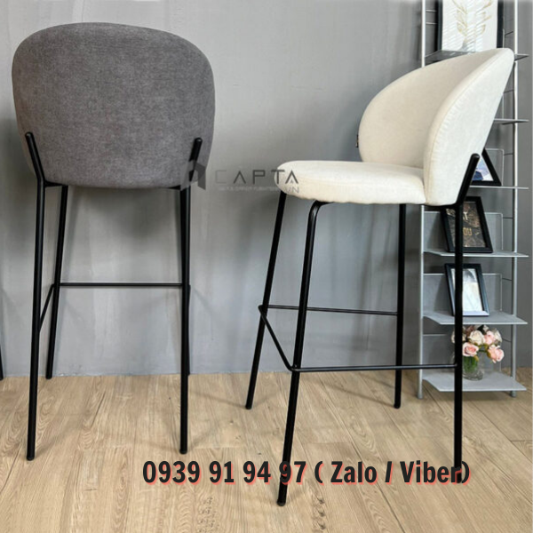 Ghế đảo bếp nệm vải lưng cao nhập khẩu CB COCO-F Nội thất CAPTA