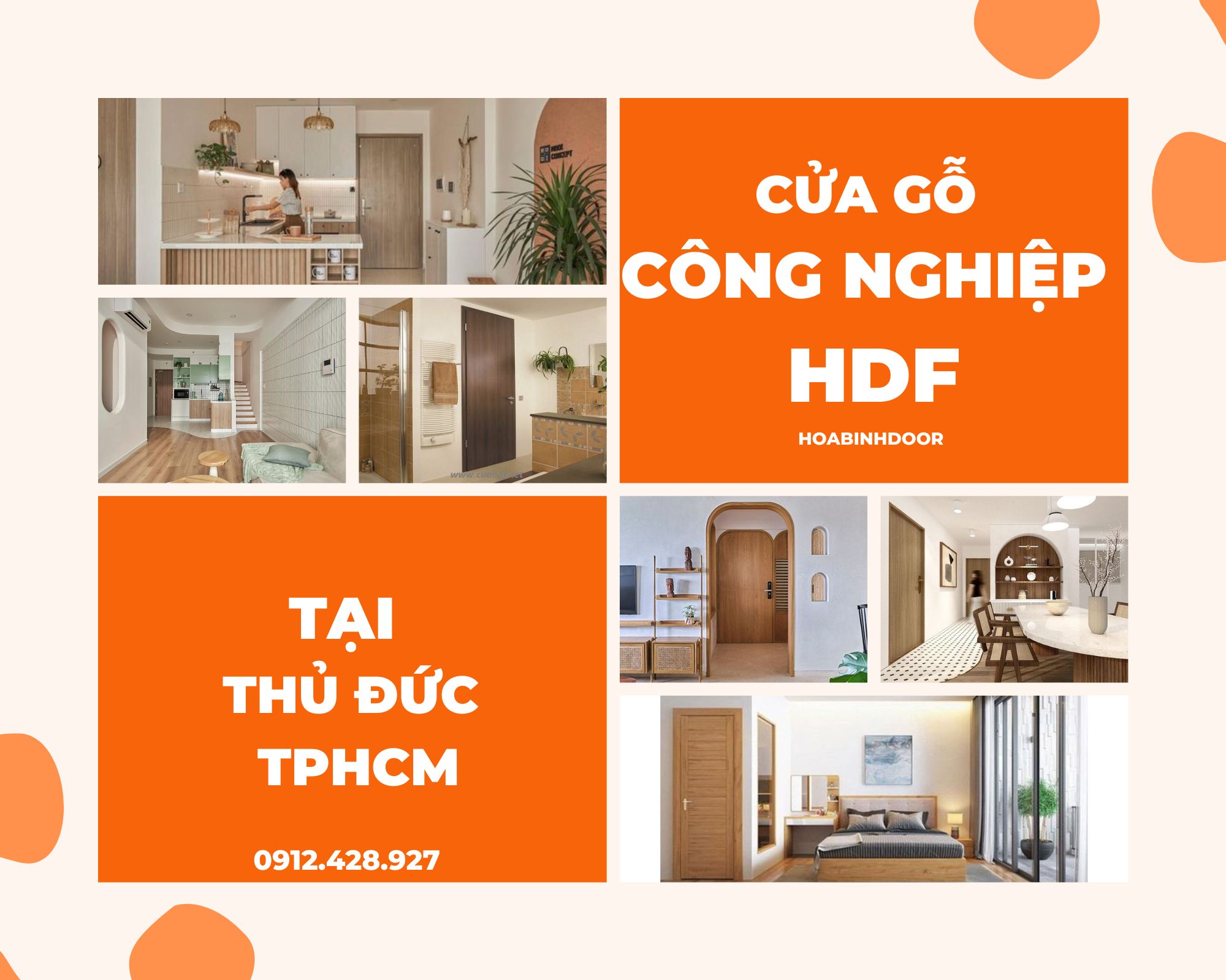 Cửa gỗ công nghiệp HDF tại Thủ Đức  cửa gỗ giá rẻ