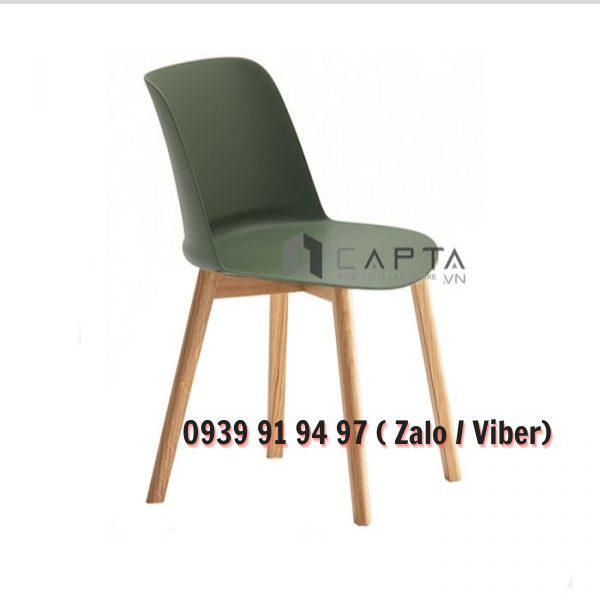 Ghế phòng ăn cao cấp thân nhựa chân gỗ Sồi TOBE 3-S Nội thất CAPTA