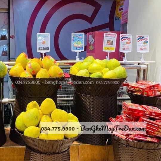 Bộ khay mây nhựa trưng bày trái cây, bánh kẹo