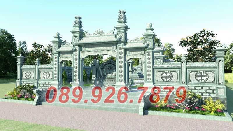 Mẫu cổng đá tam quan tứ trụ khu lăng mộ bán Bình Dương - Mẫu cổng đá
