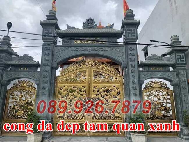 Mẫu cổng đá tam quan tứ trụ khu lăng mộ bán Bình Dương - Mẫu cổng đá