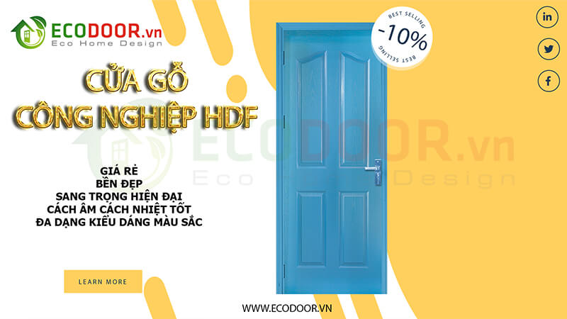 Cửa gỗ công nghệp HDF - Cửa gỗ cong nghiệp Ecodoor