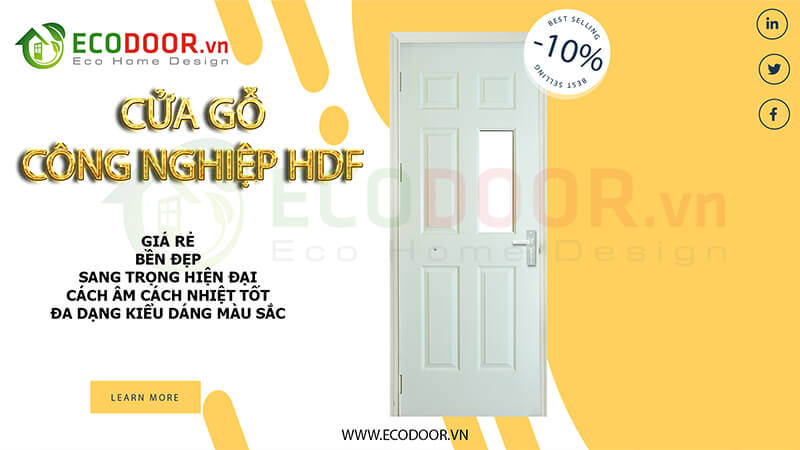 Cửa gỗ công nghệp HDF - Cửa gỗ cong nghiệp Ecodoor