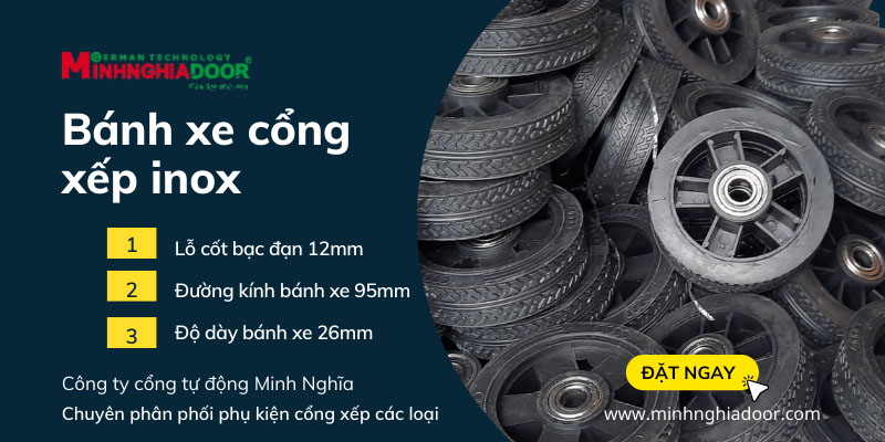Bánh xe cổng xếp phân phối tại Minh Nghĩa