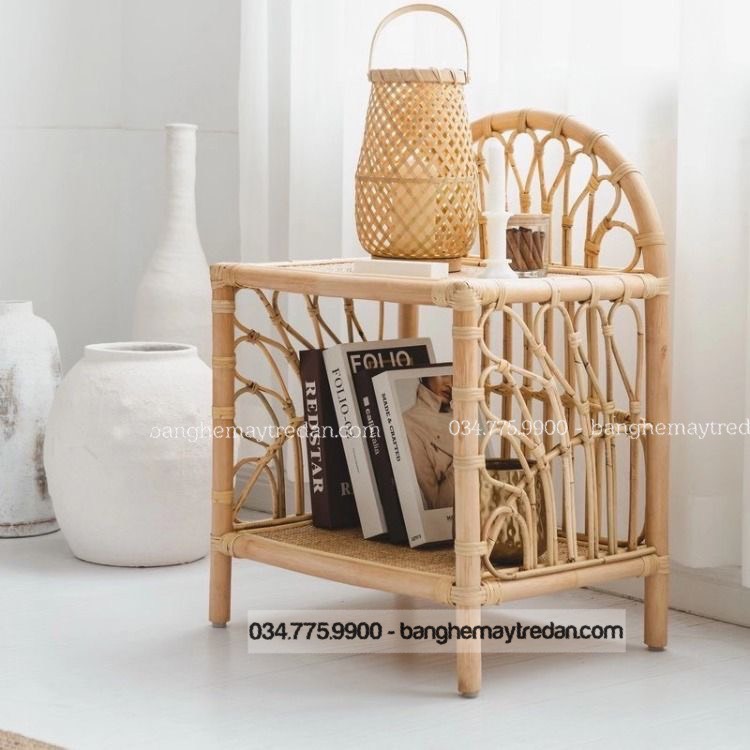 Tủ đầu giường mây đẹp - Bàn ghế mây tre đan