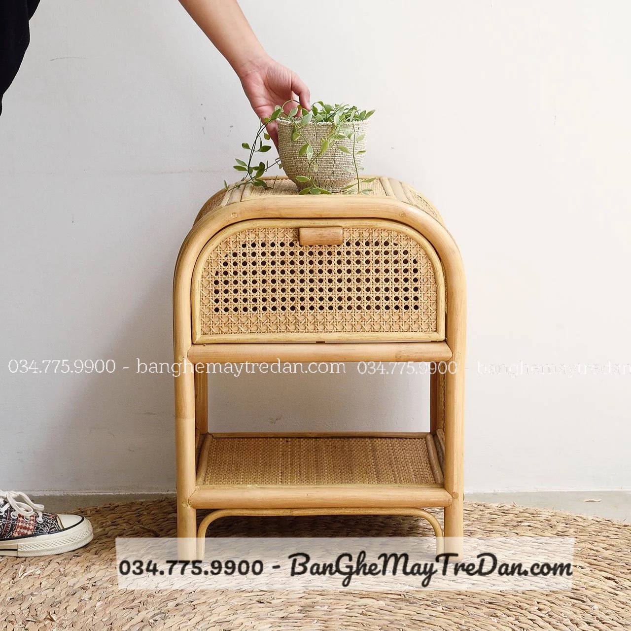 Tủ đầu giường mây đẹp - Bàn ghế mây tre đan
