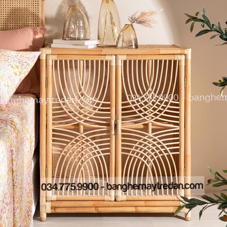 Tủ đầu giường mây đẹp - Bàn ghế mây tre đan