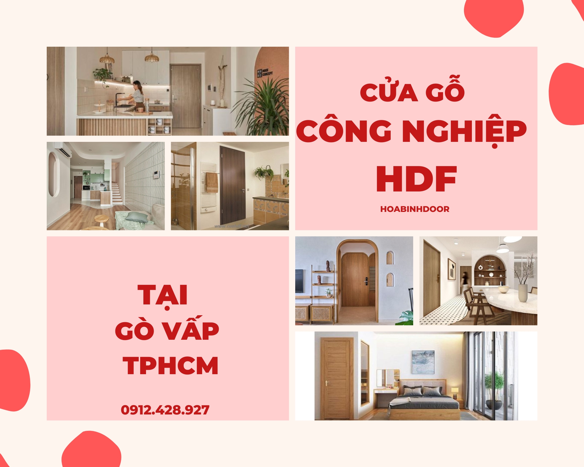 Cửa gỗ HDF tại Gò Vấp  Cửa gỗ công nghiệp