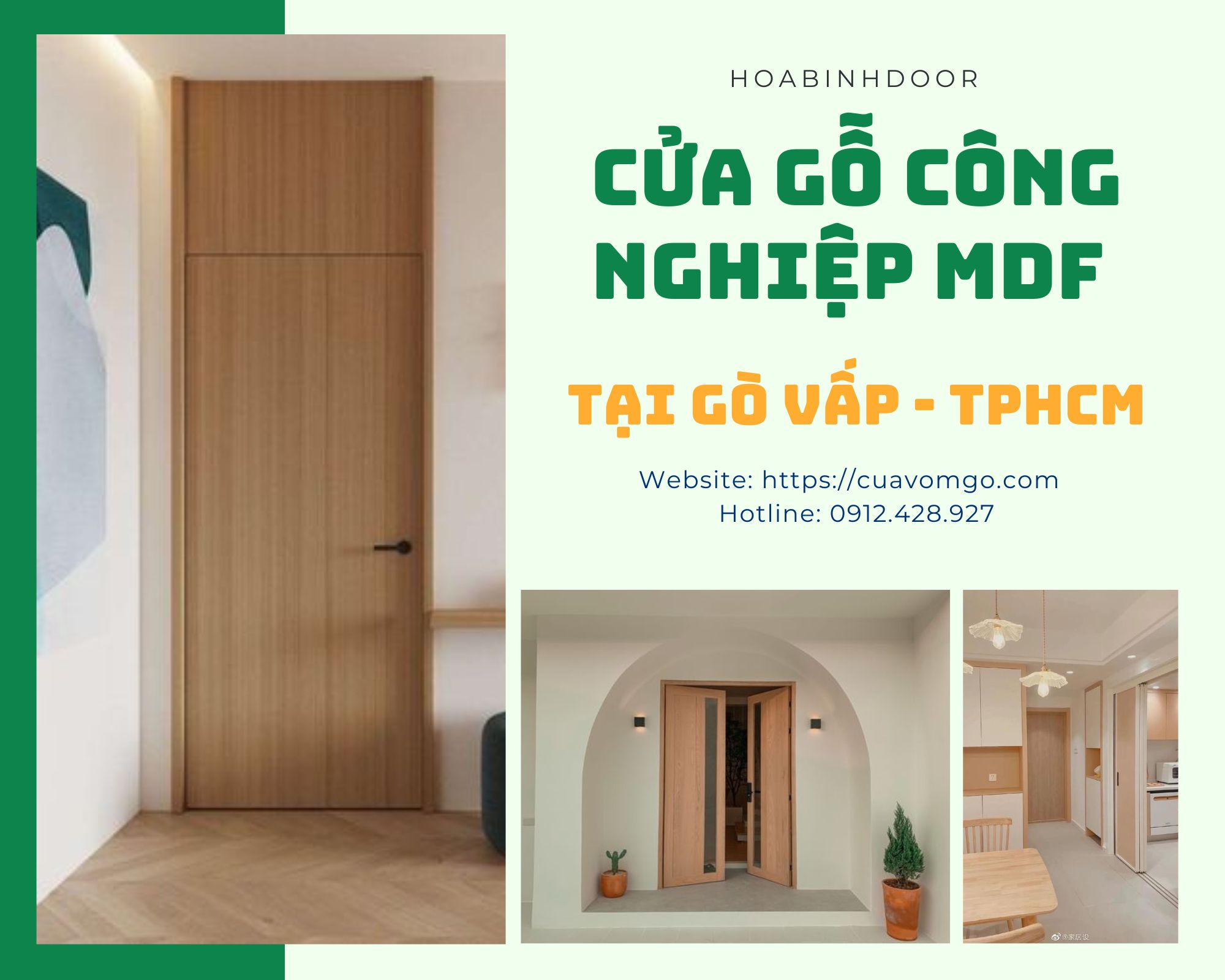 Cửa gỗ MDF tại Gò Vấp  Cửa gỗ công nghiệp