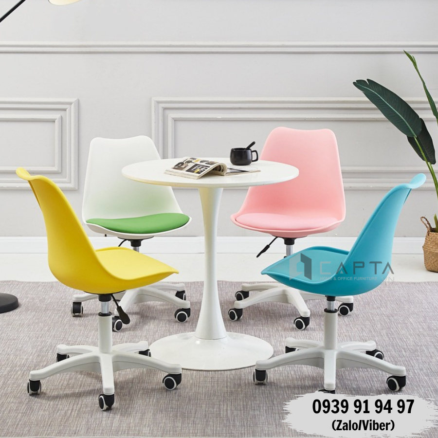 Ghế học bài làm việc thân nhựa nệm bọc CE4177-P Nội thất CAPTA HCM
