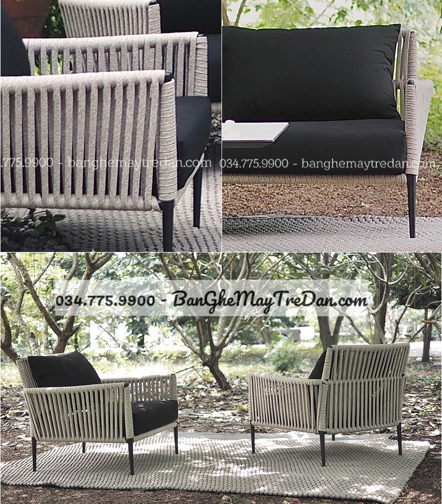 Ghế đan dây dù cao cấp - Bàn ghế mây tre đan