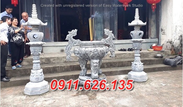 Mẫu lư đỉnh hương đá nguyên khối cao cấp bán tại Kiên giang 64
