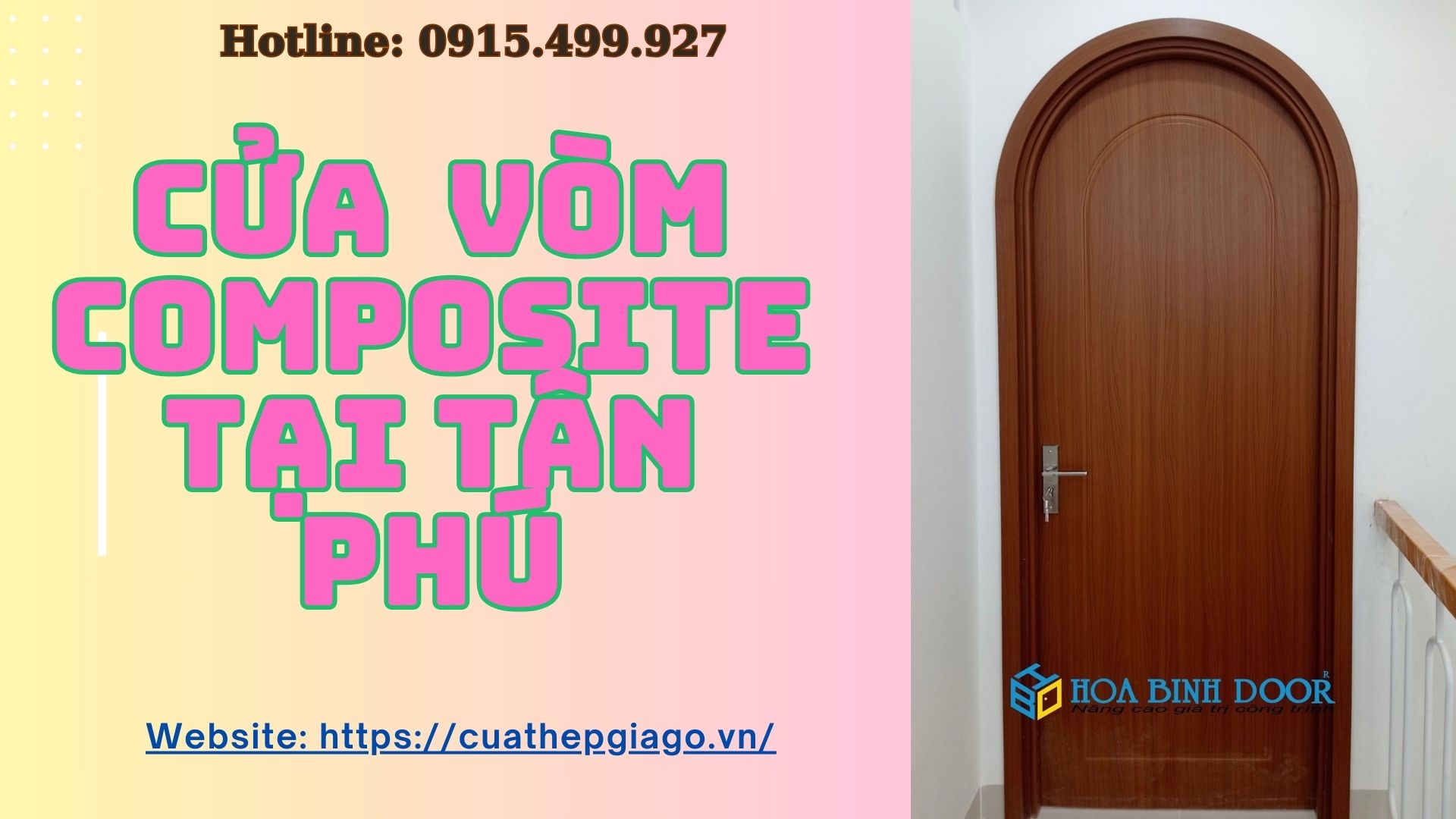 Cửa vòm Composite tại Tân Phú - Cửa nhựa phòng ngủ