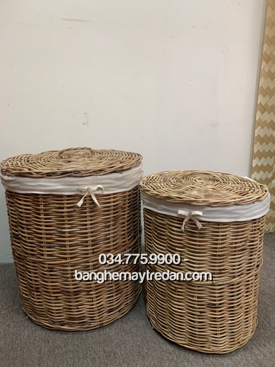 Sọt mây tre đan có nắp hình tròn, hình chữ nhật