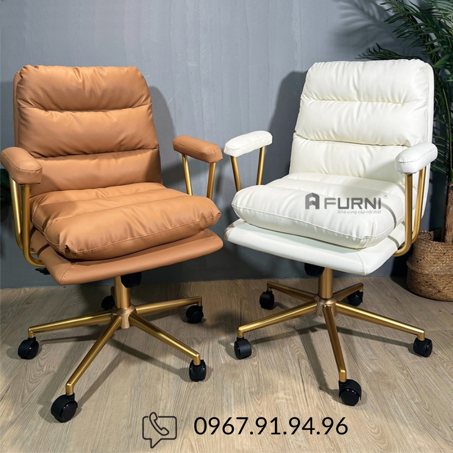 Ghế xoay ngồi làm việc bọ 2 lớp nệm PU nềm mại CE1018-P