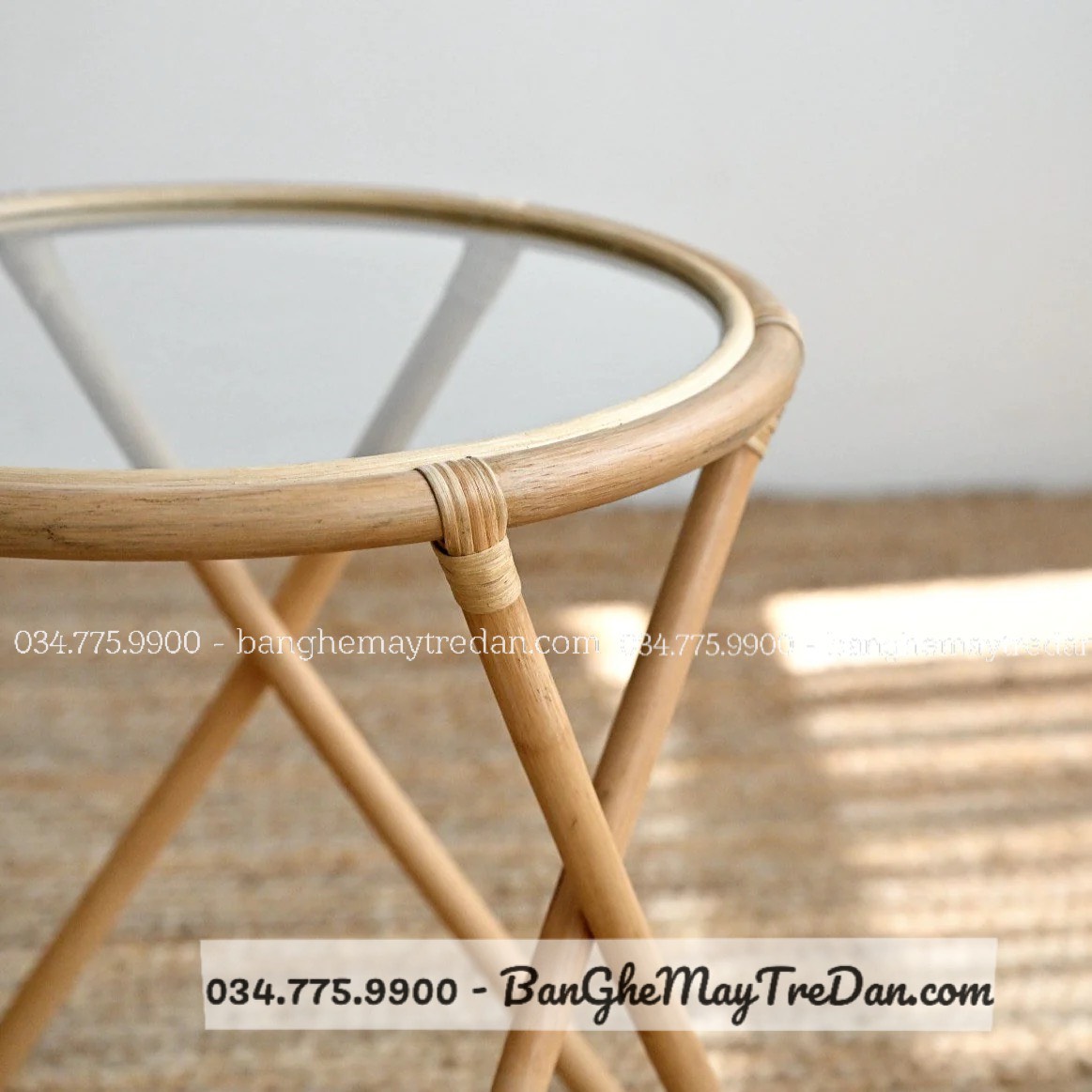 Bàn trà mây để phòng khách, phòng trà - Rattan table
