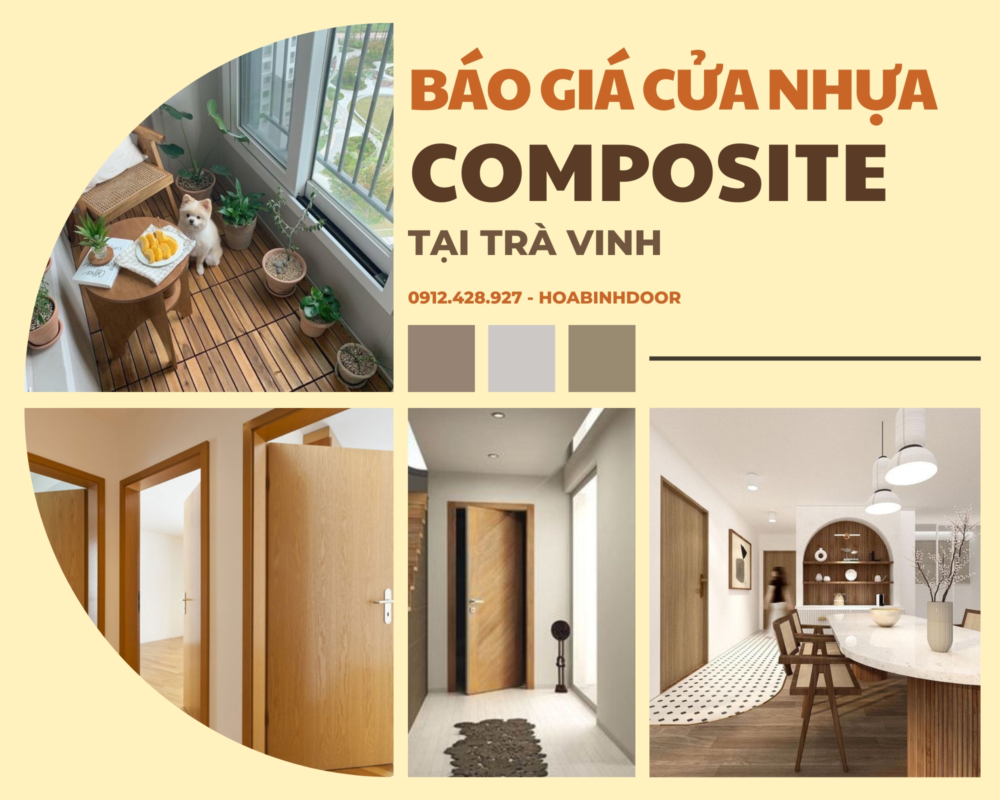Cửa nhựa Composite tại Trà Vinh  Báo giá mới nhất