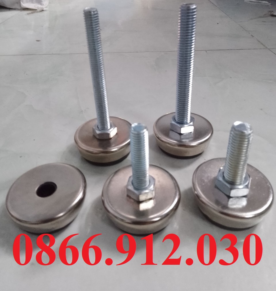 Chân tăng chỉnh kim loại m8, m10, m12 bát phi 32 và phi 48