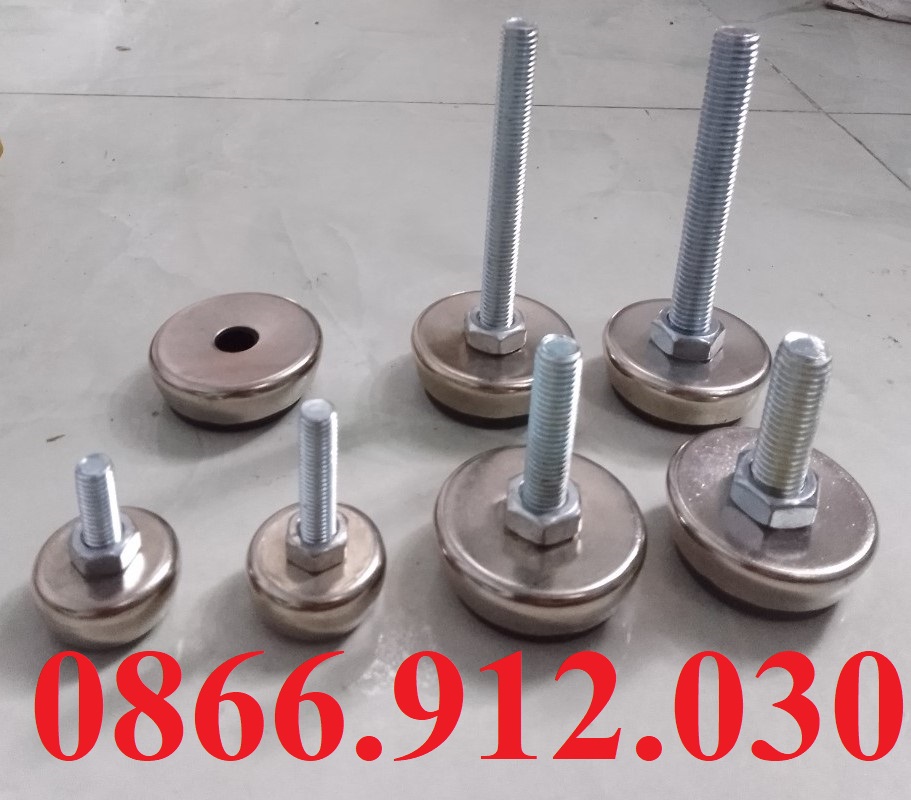 Chân tăng chỉnh kim loại m8, m10, m12 bát phi 32 và phi 48