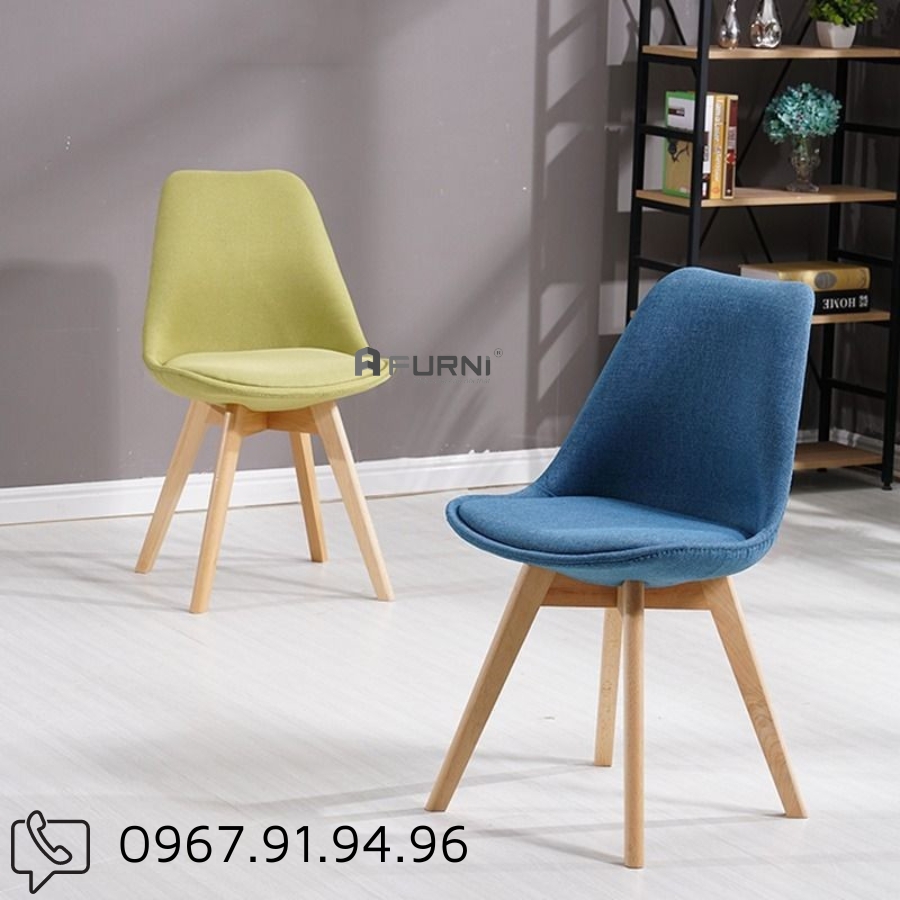 Ghế phòng ăn thân gỗ nệm vải nhập khẩu cao cấp DSW-F15