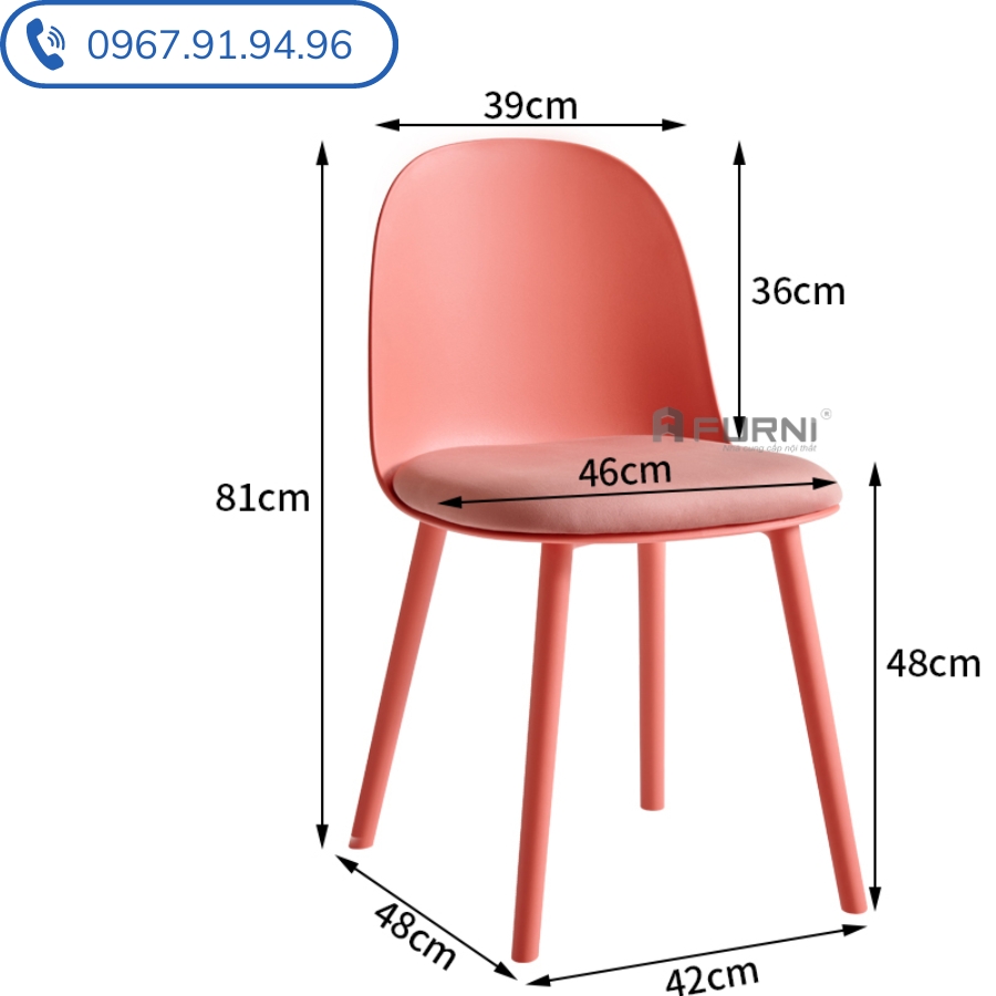 Ghế ăn nhựa PP giá rẻ kiểu dáng hiện đại CC1553-F1  Nội Thất Furni