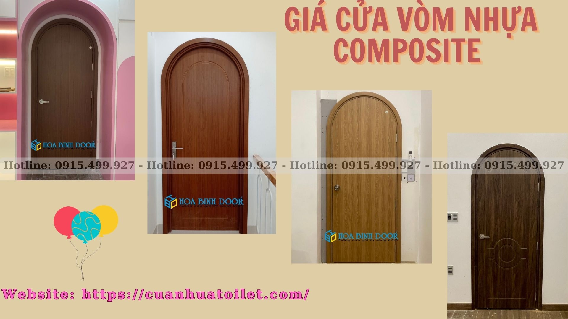 Giá cửa vòm nhựa Composite tại Quận 1 - Cửa nhựa giả gỗ