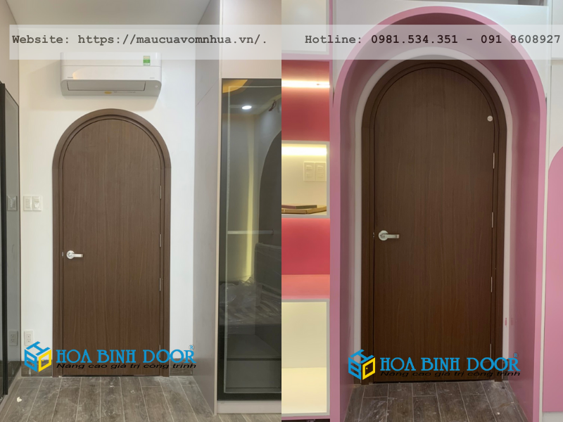 Giá  cửa vòm tại Hóc  Môn - Cửa  vòm nhựa giả gỗ