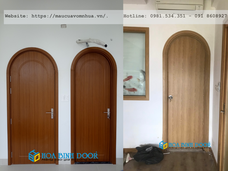 Giá  cửa vòm tại Hóc  Môn - Cửa  vòm nhựa giả gỗ