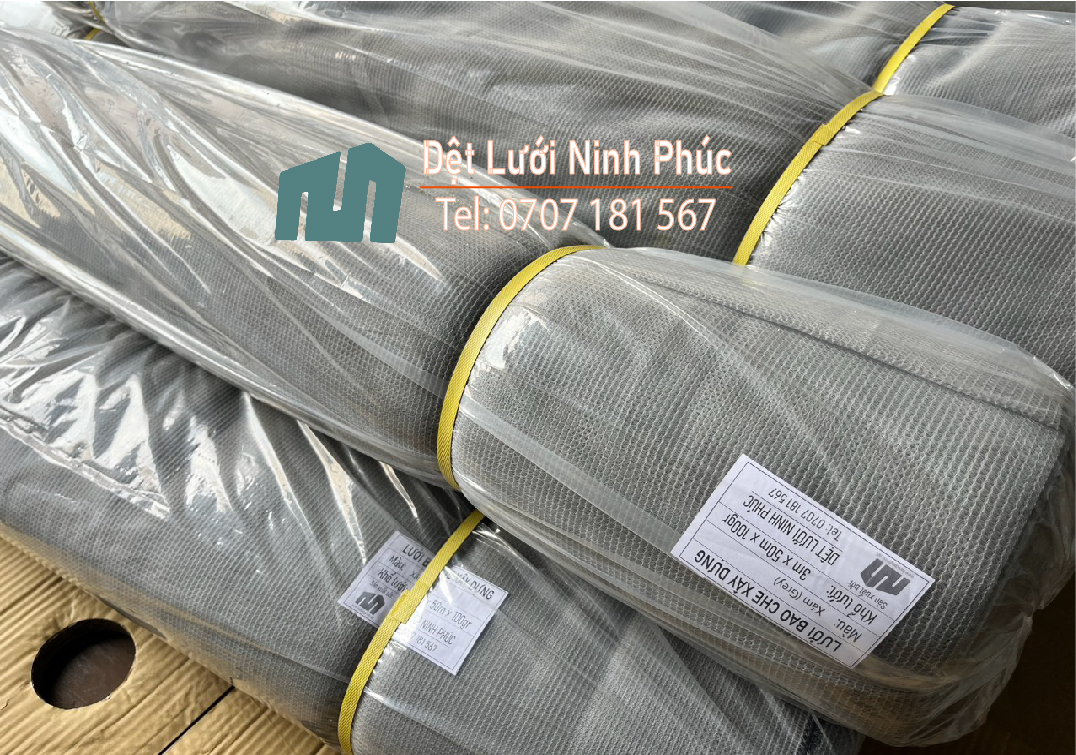 Lưới công trình - bao che chắn bụi màu xám - grey