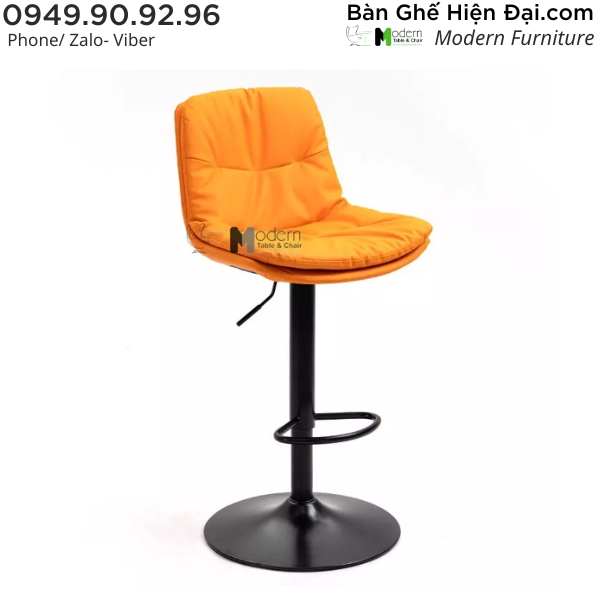 Ghế xoay bar nhà hàng bọc nệm Simili chân sắt tăng giảm HCM CB2283-P