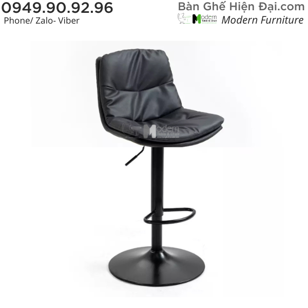 Ghế xoay bar nhà hàng bọc nệm Simili chân sắt tăng giảm HCM CB2283-P