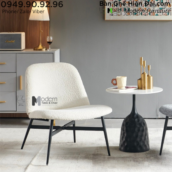 Bộ bàn tròn thư giãn ghế bọc nệm vải HCM TS0946-05E-CS0928-F