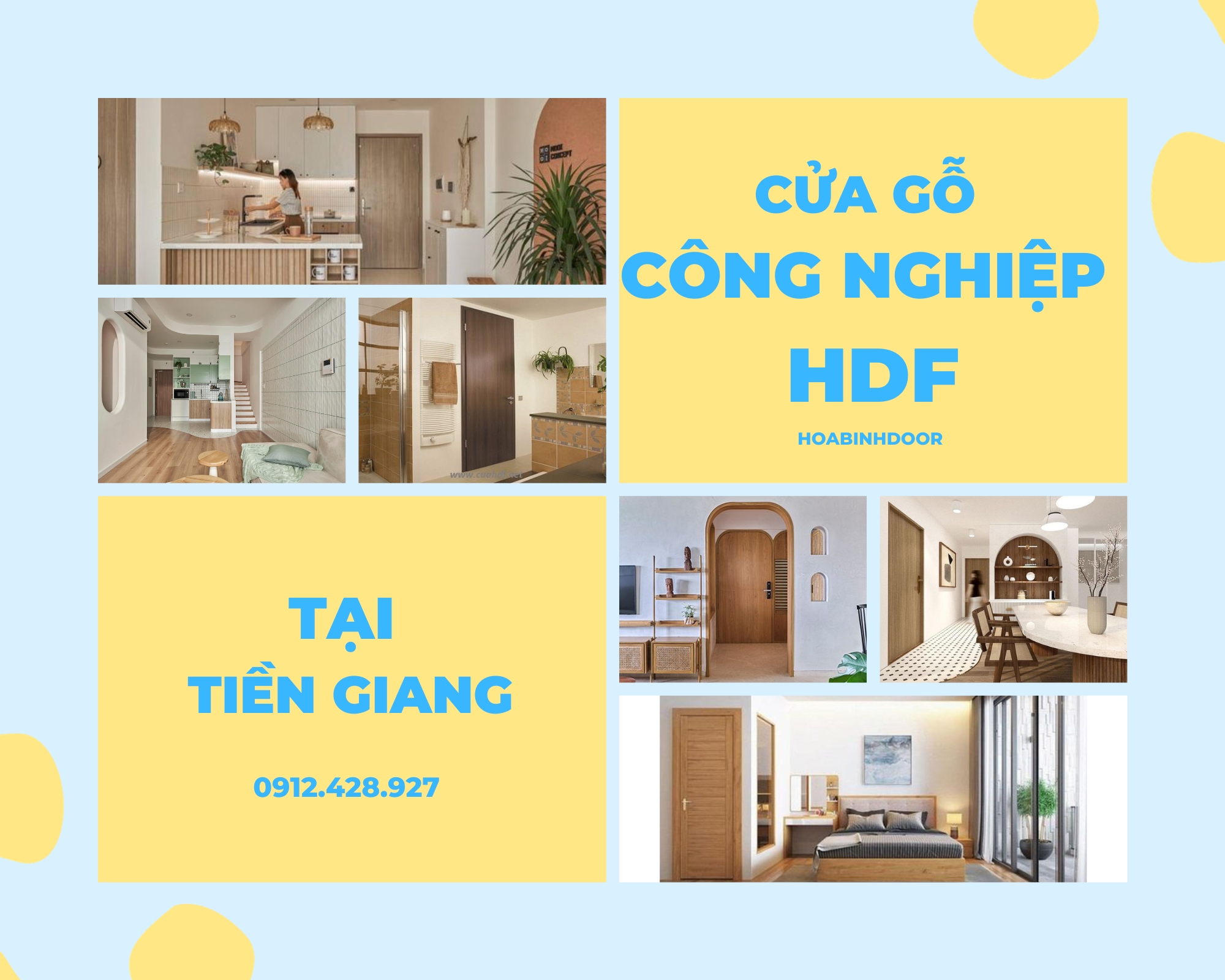 Cửa gỗ công nghiệp HDF tại Tiền Giang  Cửa gỗ công nghiệp