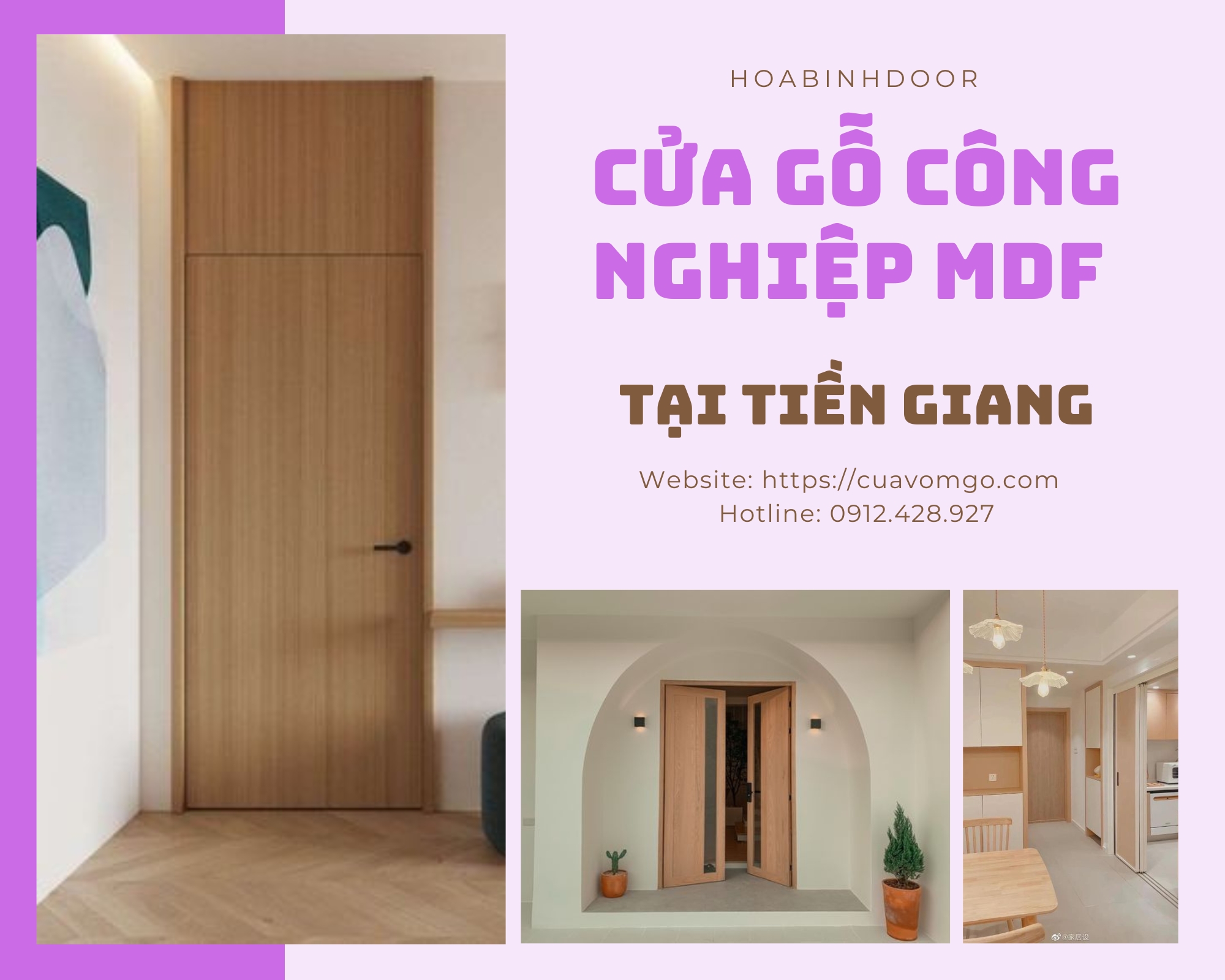 Cửa gỗ MDF tại Tiền Giang  Cửa gỗ công nghiệp Melamine