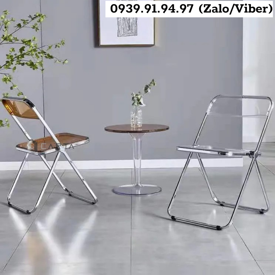 Ghế xếp gọn nhựa trong suốt hiện đại CT3618-S Nội thất CAPTA HCM
