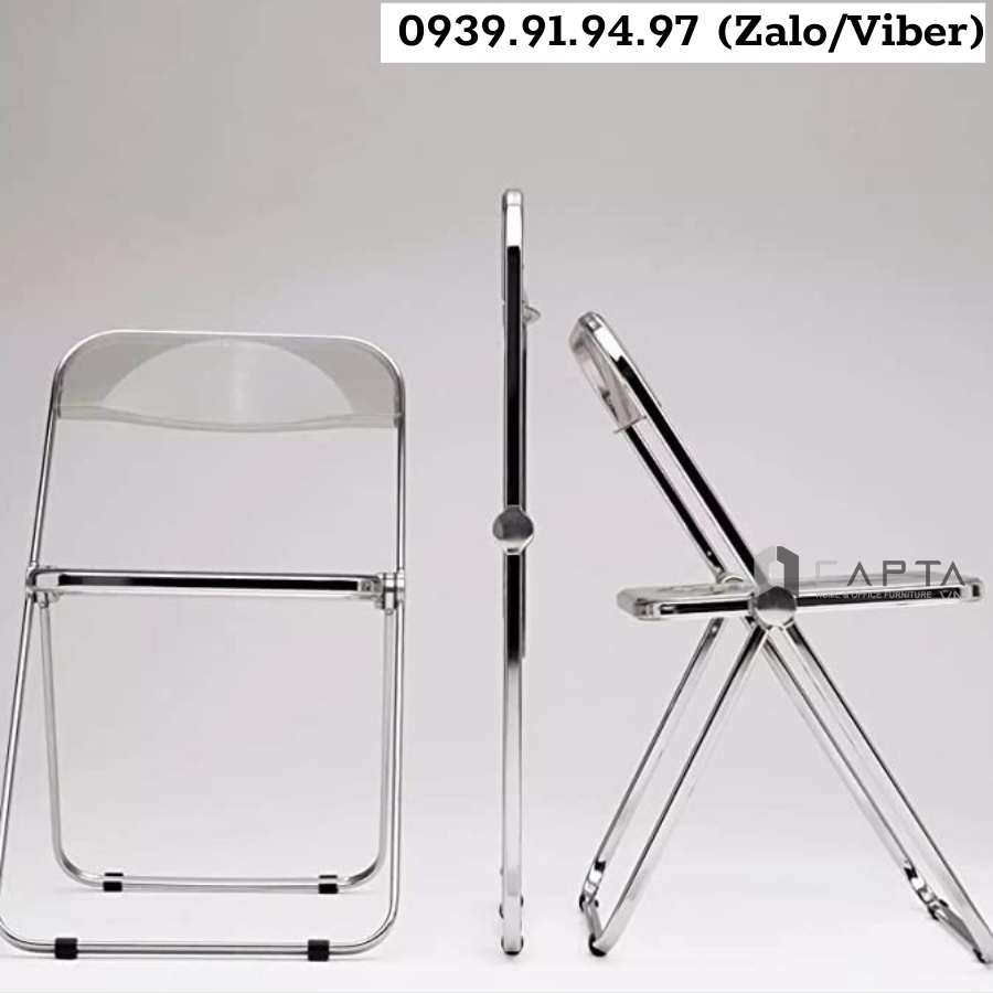 Ghế xếp gọn nhựa trong suốt hiện đại CT3618-S Nội thất CAPTA HCM