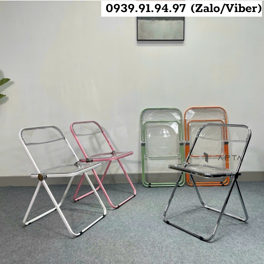 Ghế xếp gọn nhựa trong suốt hiện đại CT3618-S Nội thất CAPTA HCM