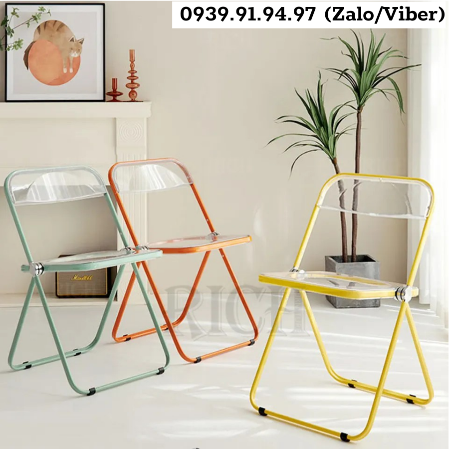 Ghế xếp gọn nhựa trong suốt hiện đại CT3618-S Nội thất CAPTA HCM