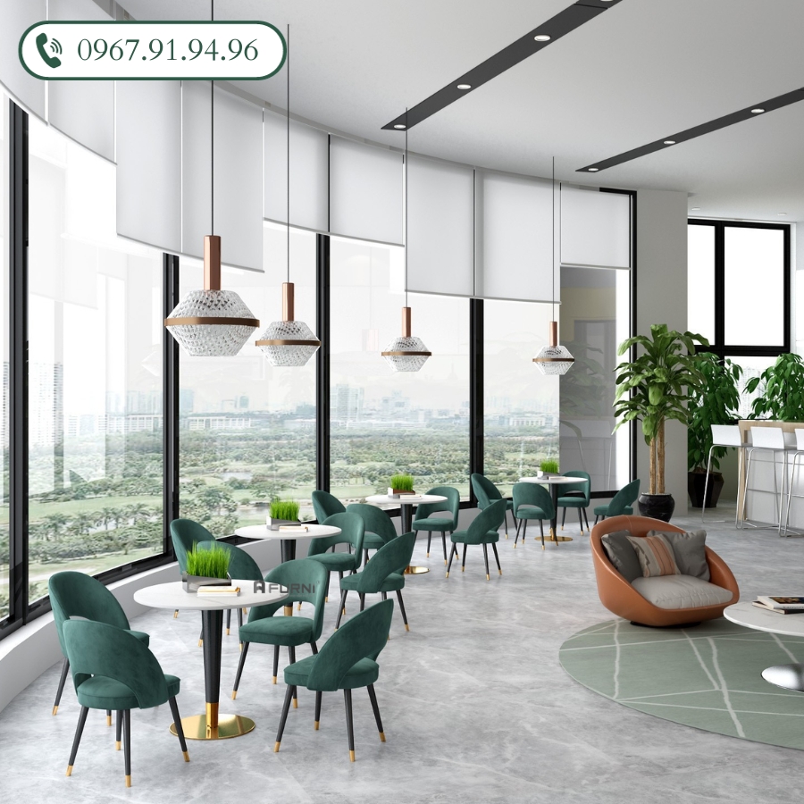 Ghế ăn nhà hàng nệm vải nhung nhập khẩu LARA 2C-F  Nội Thất Furni