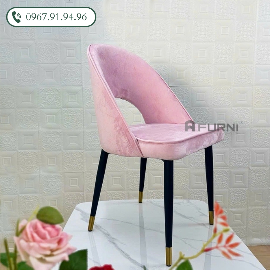 Ghế ăn nhà hàng nệm vải nhung nhập khẩu LARA 2C-F  Nội Thất Furni