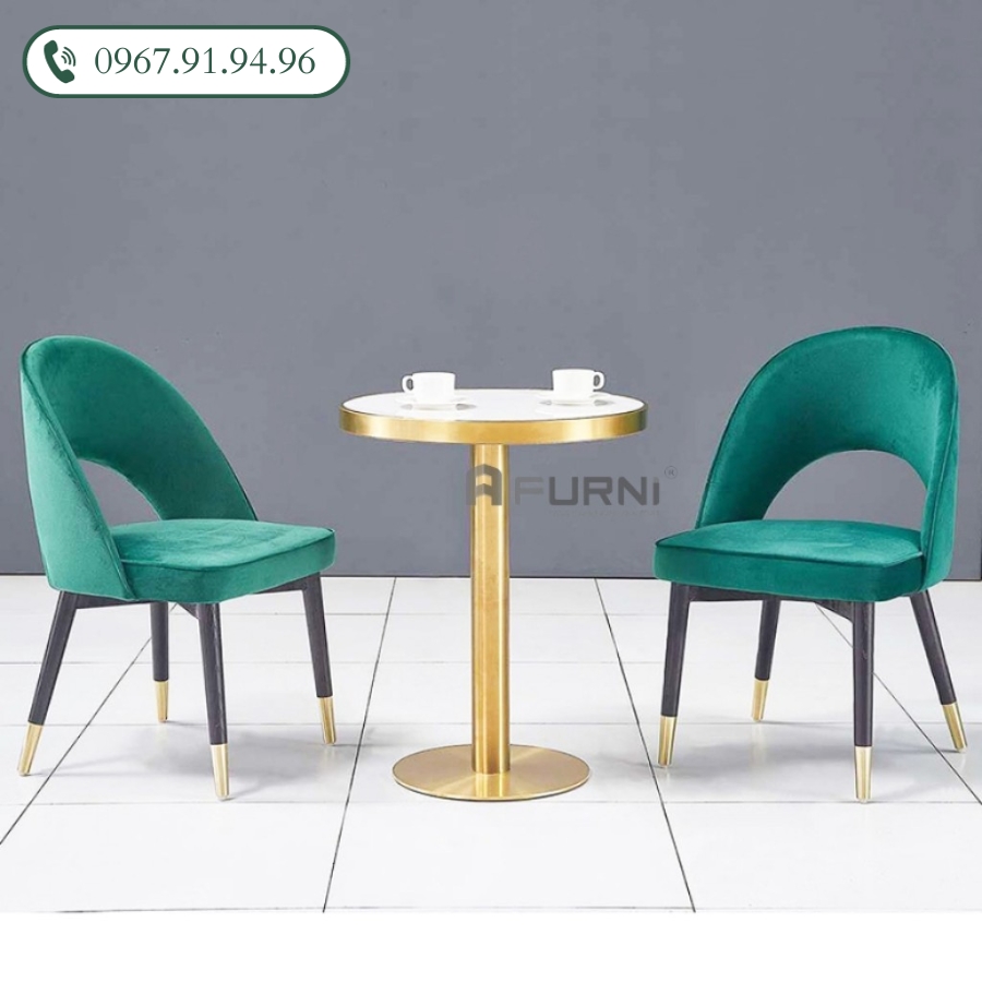 Ghế ăn nhà hàng nệm vải nhung nhập khẩu LARA 2C-F  Nội Thất Furni