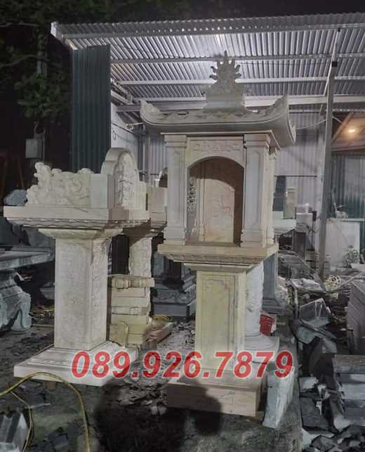 Mẫu miều thờ đá thờ âm hồn, thần linh có mái che bán Qungr Ngãi