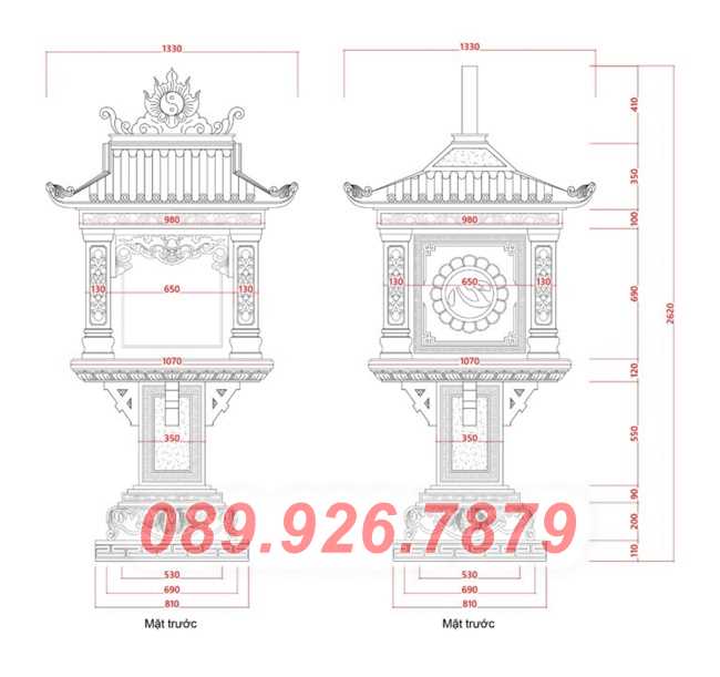Mẫu am thờ thần linh, sơn thần, cô cậu bằng đá đẹp bán Cà Mau