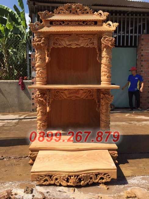 Mẫu miếu thờ thần linh ngoài trời có mái che đẹp bán Bà Rịa Vũng Tàu
