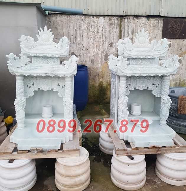 Mẫu miếu thờ đá thờ thần linh có mái che đẹp bán Tiền Giang