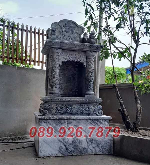 Mẫu am thờ đá để hủ tro cốt ngoài trời có mái che bán Sóc Trăng